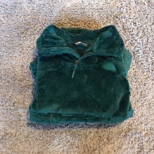 The North Face teal fleece